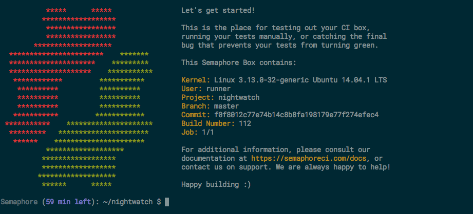 Improved SSH session on Semaphore